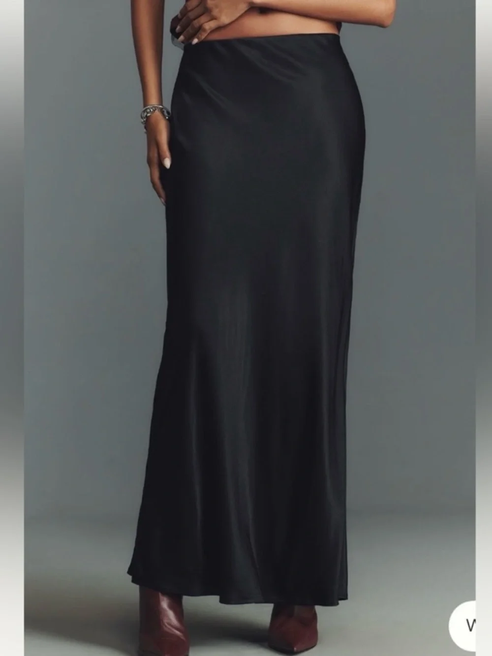Anthropologie Tilda Maxi Slip Skirt NWT | black | Petite Small